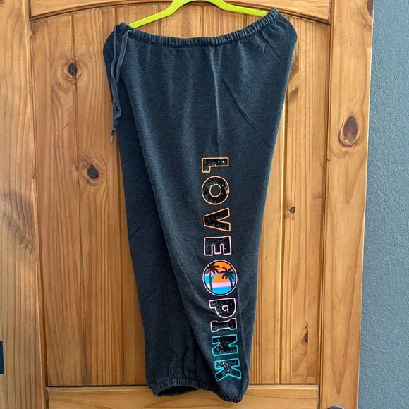 Ladies Sz Large PINK Victoria's Secret jogger style sweatpants. - Picture 4 of 7